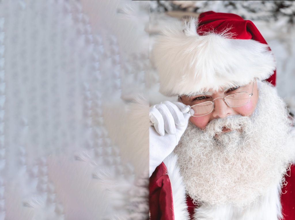 Santa image exapanded and filled using Content Aware Fill